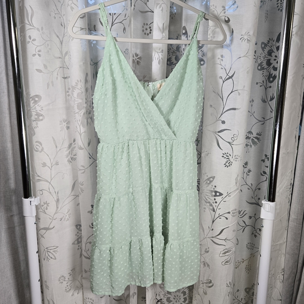 Altar'd State Mint Green Mini Dress Medium | Adjustable Straps Boho Chic‎